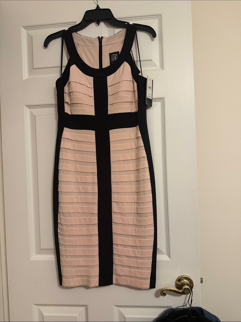 Jax Blush Pink And Black Paneled Dress